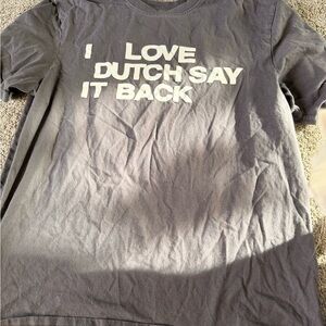 Gray Graphic T-Shirt with White Text